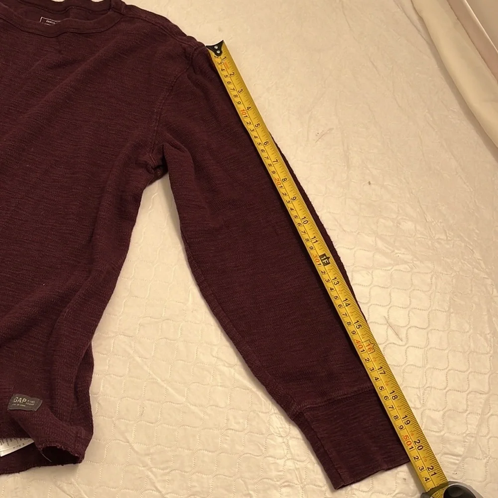 Gap plum crew neck waffle knit thermal long sleeve shirt XL